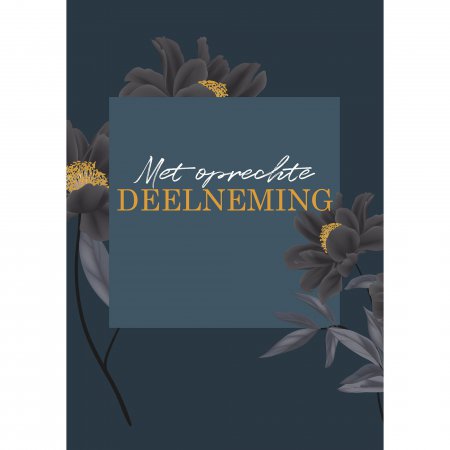 Kaart Condoleance Black flowers