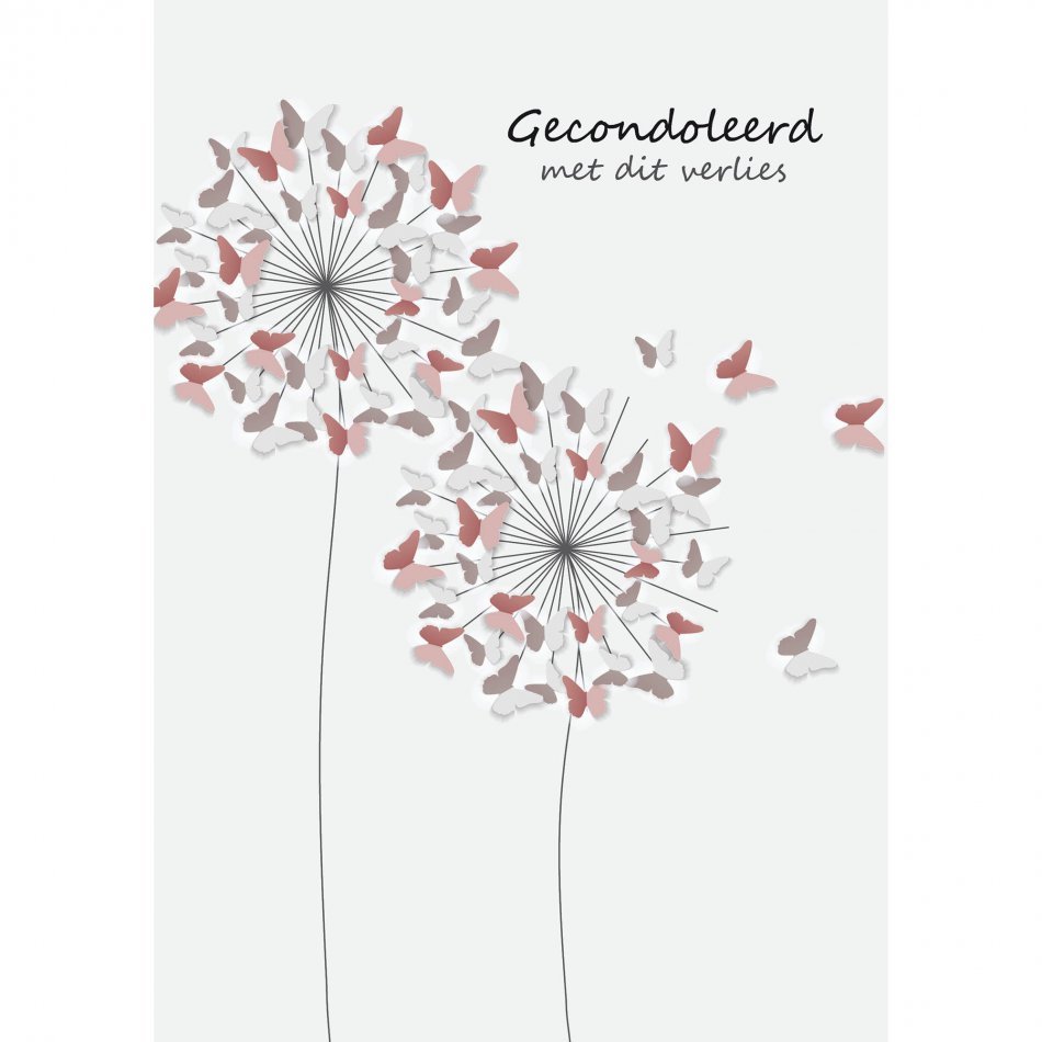 Kaart Condoleance Butterfly flower